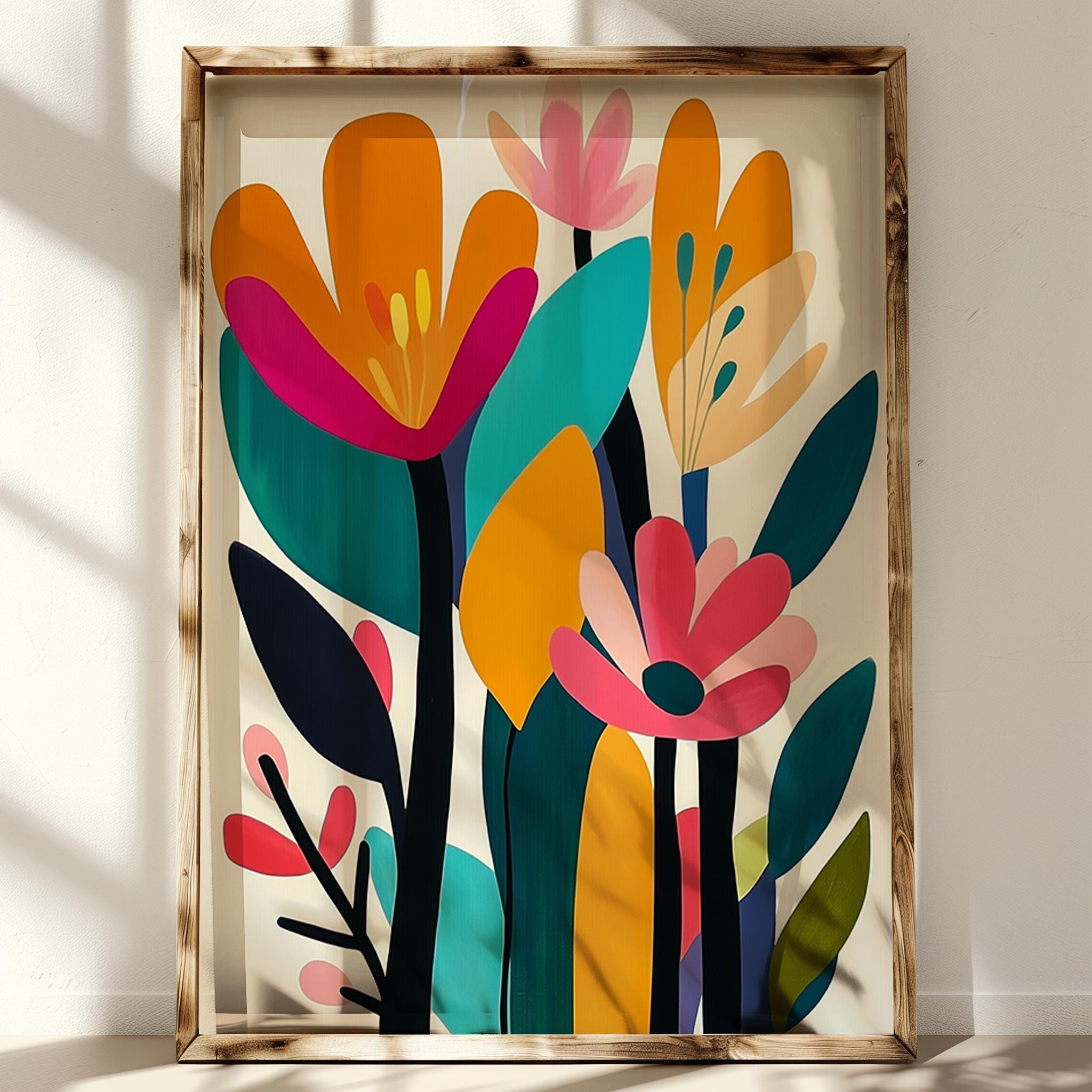 Abstract Floral Art Print, Bold and Botanical Wall Art, Trendy and ...