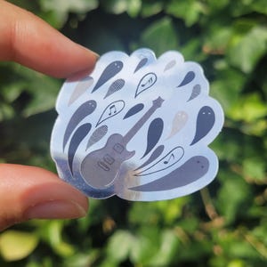 Sticker guitare rock 'n' roll miroir