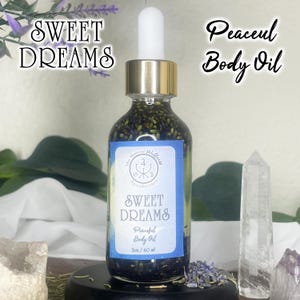 Sweet Dreams Spell Oil | Herbal Intention Oil | Relax Oil | Dreaming Oil | Intention Oils with Crystals