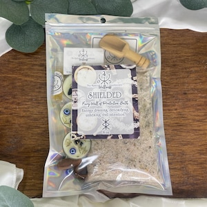 Protection Spell Bath Salt Kit: Black Tourmaline, Evil Eye