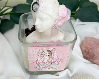 Aphrodite Goddess Candle: Rose, Jasmine & Frankincense Scent