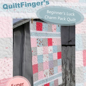 Baby Quilt Pattern Beginner's Luck Easy Charm Pack Quilt PDF Download image 1