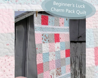 Baby Quilt Pattern "Beginner's Luck" Easy Charm Pack Quilt PDF Download