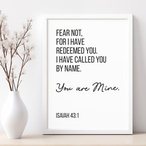 Jesaja 43:1 Digitaldruck | Bibel-Wand-Dekor | Schrift Verse Printable | &#39;Ich Habe Dich eingelöst&#39; Wandkunst | &quot;Inspirierender &quot;&quot;You Are Mine&quot;&quot; Print.&quot;
