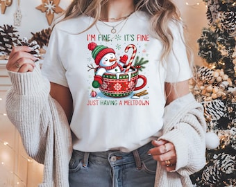 Funny Christmas Snowman Meltdown Tee | Cozy Holiday Humor Top