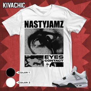 AJ 4 Weiß Zement Augen kontaktieren Unisex T-Shirt, Hoodie, Sweatshirt To Match Sneaker