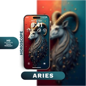 Aries Zodiac Phone Wallpaper | Digital Horoscope Background for Mobile | Celestial Digital Background
