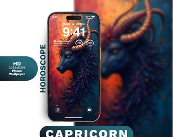 Fondo de pantalla para teléfono del zodiaco Capricornio: descarga digital de arte celestial