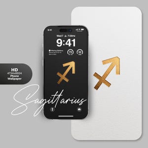 Sagittarius Zodiac Phone Wallpapers | Black & White Astrology Digital Backgrounds | Minimalist Horoscope Mobile Art