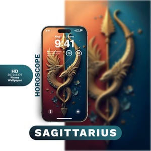 Sagittarius Zodiac Phone Wallpaper: Celestial Horoscope (Digital Download)