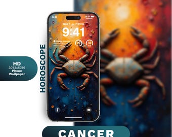 Cancer Zodiac Phone Wallpaper – Digital Download Celestial Art