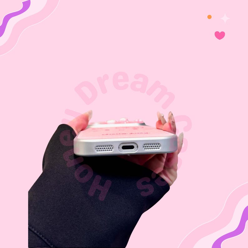 Funda de piel rosa de Hello Kitty para iPhone, funda con lazo de Hello Kitty para iPhone 17, 16, 15, 14 y 13 Pro Max, funda de Hello Kitty para iPhone, regalo para ella imagen 6