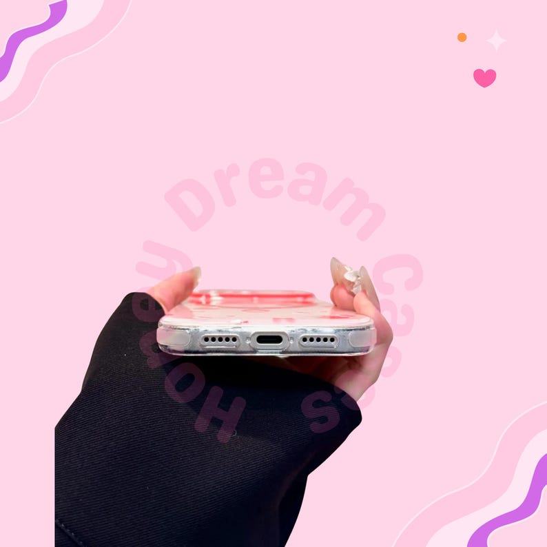 Funda magnética para iPhone con diseño de fresa y Hello Kitty, con dije magnético, color rosa y bayas. Funda para iPhone 17, 16, 15, 14, 13 Pro Max. imagen 7