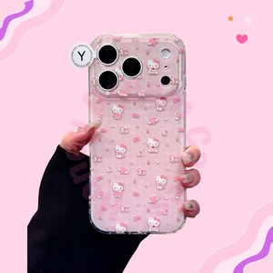Cute Hello Kitty Wings With Bracket Phone Case, Pink Kitty Wings iPhone 17 16 15 14 13 Pro Max Case, Hello Kitty Wings Protective Back Cover image 4