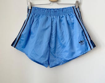 Vintage Adidas Glanz Nylon Sprinter Shorts – Blue – Made in Western Germany – 80s Retro Running Swim Gym Football