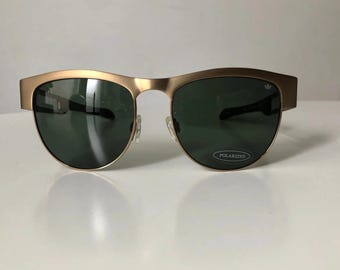 Adidas Plimcana Hi Sunglasses: Gold Brushed Polarized Retro Style