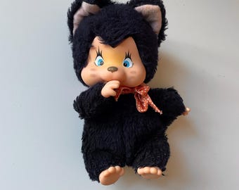 Monchhichi/monchichi Yellow Cat/kitten Doll Vintage 1979 Nyamy