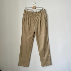 Vintage Giorgio Armani Men’s Chino Pants Size 52 | Sand Beige 100% Cotton Trousers | Made in Italy Designer Minimalist