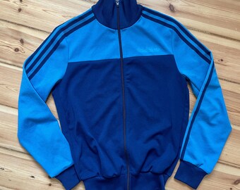 Giacca sportiva vintage Adidas bicolore blu / Strisce retrò / XXS