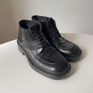 Square Toe Vintage Loafers – J.P.W. Black Leather Slip-Ons – EU 41 Men’s Shoes