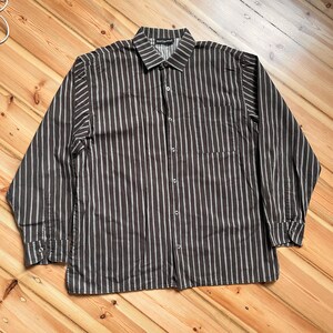 Marimekko Jokapoika Vintage Brown Stripe Long Shirt | Cotton 