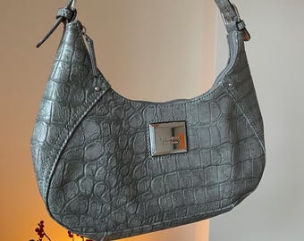 Y2K Jacquard X Pink Croc Leather Bag From GUESS Rare Style - Etsy