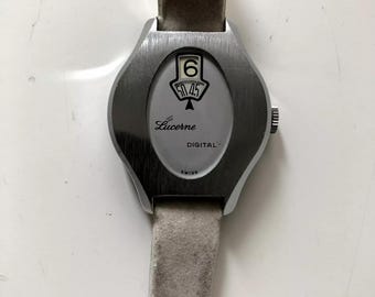 Rare Vintage 60's Lucerne Digital Swiss Watch Hand Wind Not