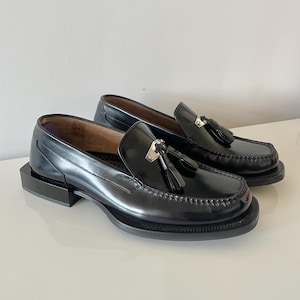 Eytys Rio Tassel Loafers – Black Leather Shoes – Men’s Size EU 45 – Chunky Sole Designer Style