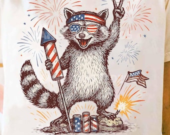 Wilde en gratis png, 4 juli png, grappige wasbeer 4 juli png, rood wit en wild, grappig VS-shirt, Merica png, Independence Day png