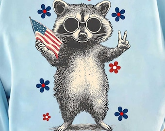 Free But Feral Png, 4th Of July Png, Funny Raccoon 4th Of July Png, Preppy America Png, USA Png, Hotdog Raccoon Png, Retro American Flag Png
