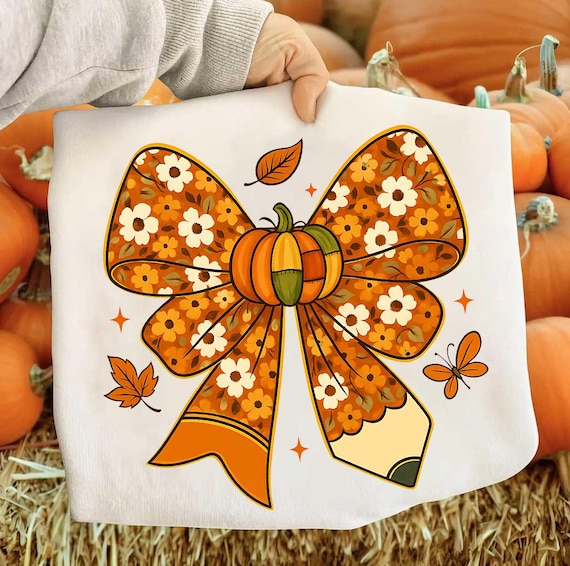Thankful Coquette Bow Png, Thanksgiving Png, Turkey Png, Pumpkin Season Png, Halloween Png, Patchwork Pumpkin Png, Floral Thankful bow Png