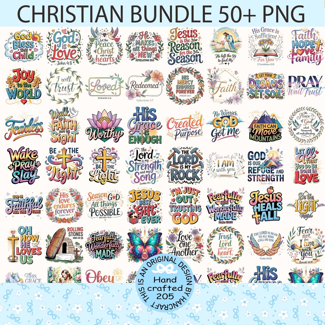 Christian Bundle 50+ Png, Jesus Png, Faith Cross Png, Scripeture Png ...