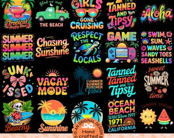 Retro Summer Bundle 20+ Png, Summer Vibes Png, Sweet Summer Time Png, Hello Summer Png, Beach Png, Preppy Sunshine Beach Png, Salty Mom Png
