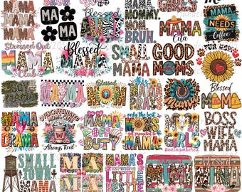 Mama Png Bundle, Mom Sublimation Designs, Trendy Mama Png, Mother's Day Shirt Gifts, Retro Groovy Mama Png, Retro Mom Png, Blessed Mama Png
