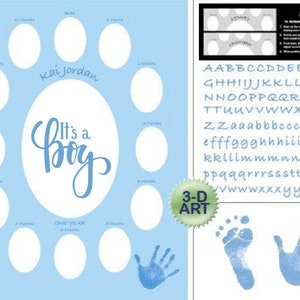 BLAU PRINTS - Babys Erstes Jahr Fotomatte - Baby Collage - Baby Fotomatten - PHOTOMAT