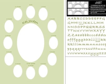 Babys First Year Photo Mat  - First Year Collage - Baby Photo Mats - SAGE GREEN PHOTOMAT