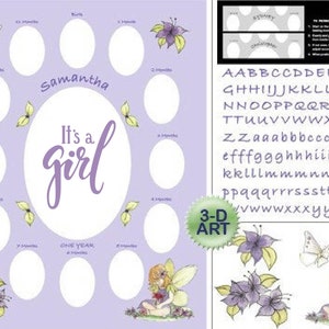 LAVENDEL FEEN FOTOMATTE - Baby fotomatte - Baby Fotomatte - Erstjahr Collage - Baby Fotomatte -