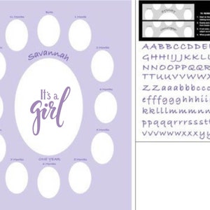 Babys Erstes Jahr Fotomatte - Baby Collage - Baby Fotomatte - LAVENDEL FOTOMAT