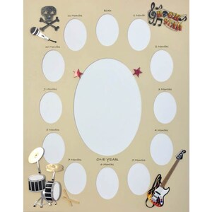 ROCK STAR - Rock Star Baby - Baby 1. Jahr Fotomatte - Erstjahr Collage - Baby Fotomatten -