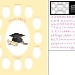 School Years Photo Mat - - School Years Mat - Note!!! YELLOW PHOTOMAT with PINK school days writing