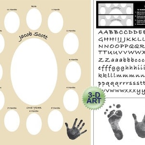 HAND & FOOT PRINTS - Baby's First Year Photo Mat - First Year Collage - Can be for a Boy or a Girl