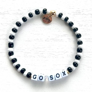 Word Bracelet, Friendship Bracelet, Jewelry, Beaded Bracelet, Chicago White Sox, White Sox Jewelry, White Sox