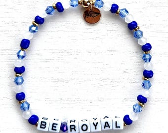 Wort Armband, Freundschaftsarmband, Schmuck, Perlenarmband, Kansas City Royals, KC Royals