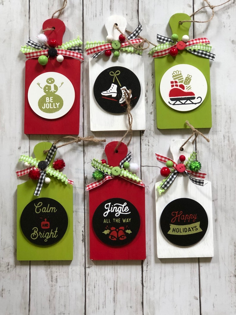 Mini Cutting board Christmas ornaments Christmas decor Etsy