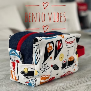 Japanese Fabric Zipper Pouch – Sushi Art Travel Makeup Bag