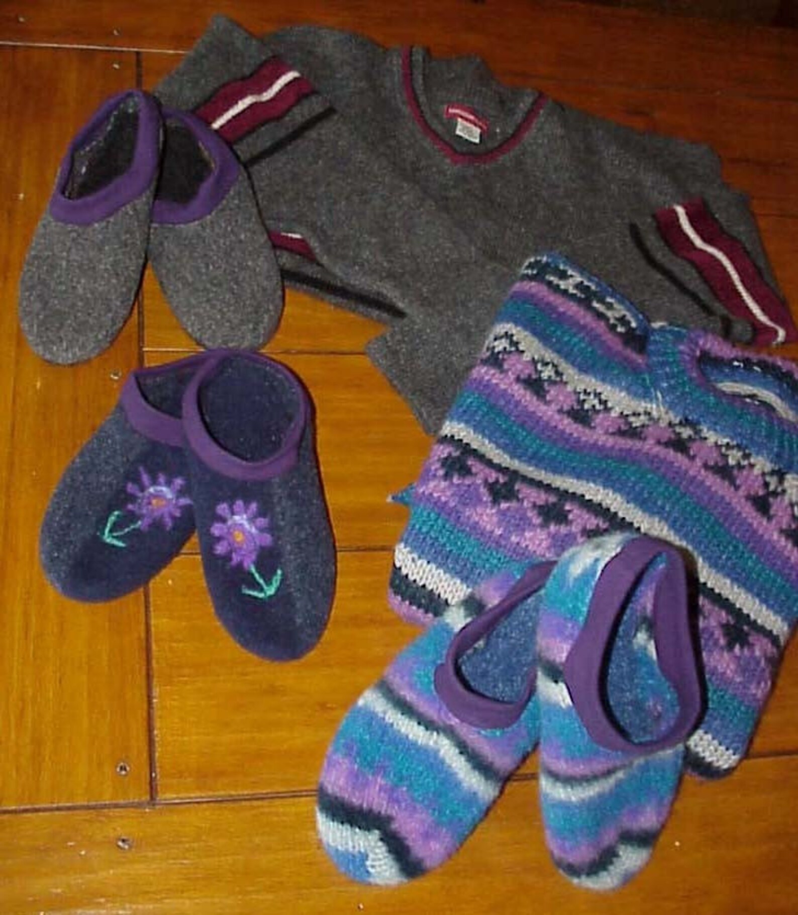 Felted Slipper Scuff Pattern Made From Wool Sweater CUT SEW FELT Etsy