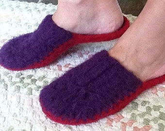 8 Row Felted Slippers - Crochet Scuffies ~ Lightening fast to crochet!