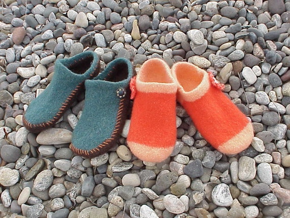 needle felted slippers