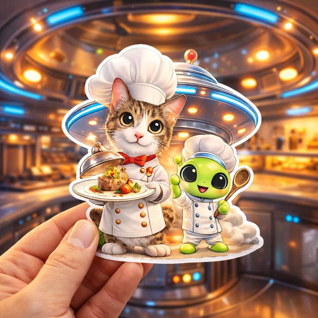 4PNG Chef Cat and Alien PNG Clipart Cooking Mascot (digital Download ...