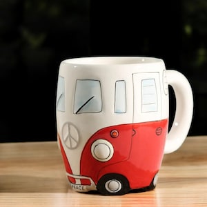 Bus Cup Beast Pie Kleine Dierenmok, Handgemaakte Keramische Koe Cartoon Mok, Creatief 400ml Festival Cadeau